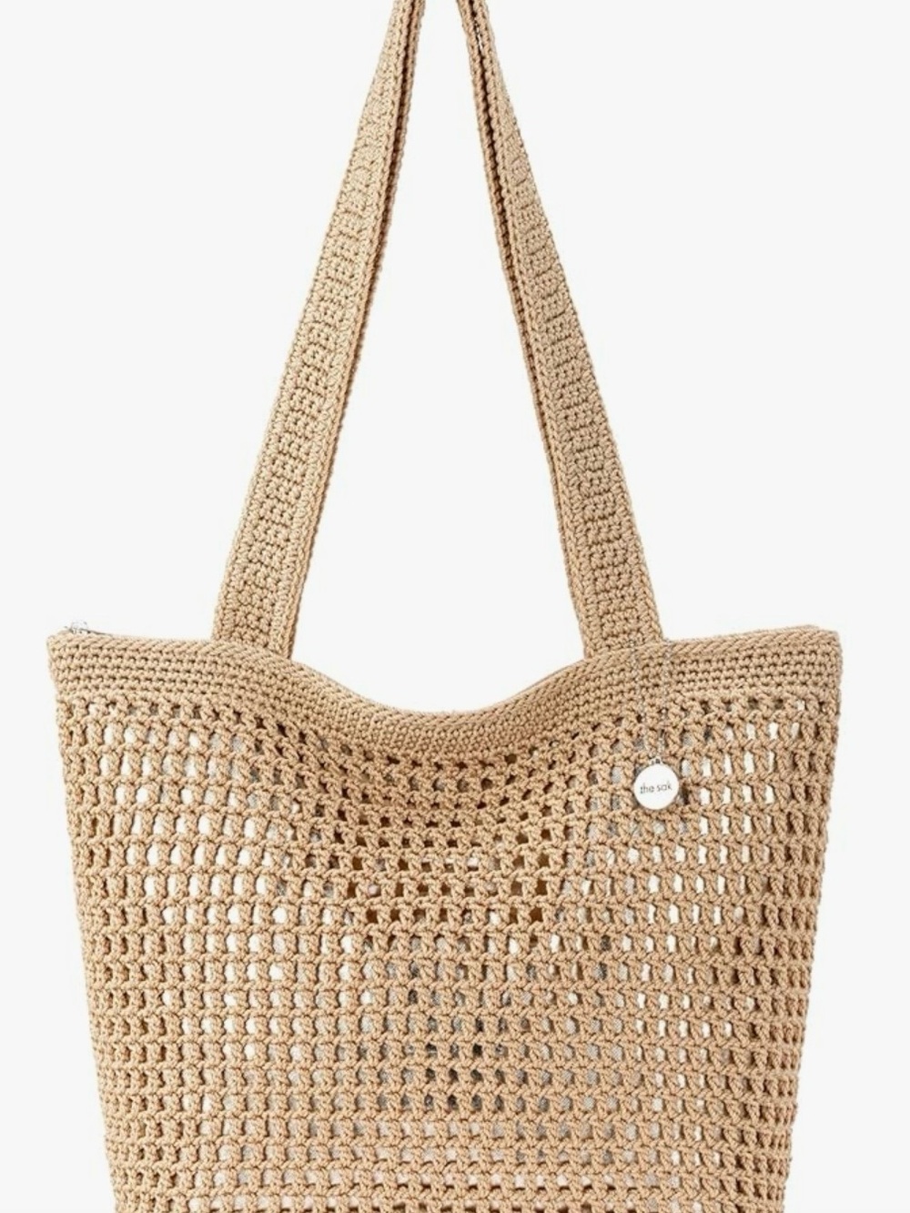 The Sak Crochet Open-Weave Tote in Tan